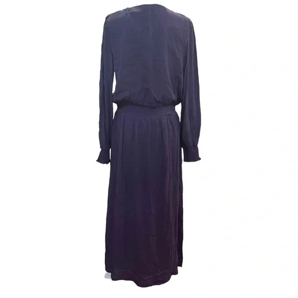 NWOT Garnet Hill Ruffle Crêpe Dress. Color Nightshade. Size Small. F/W 2023 - Picture 3 of 5